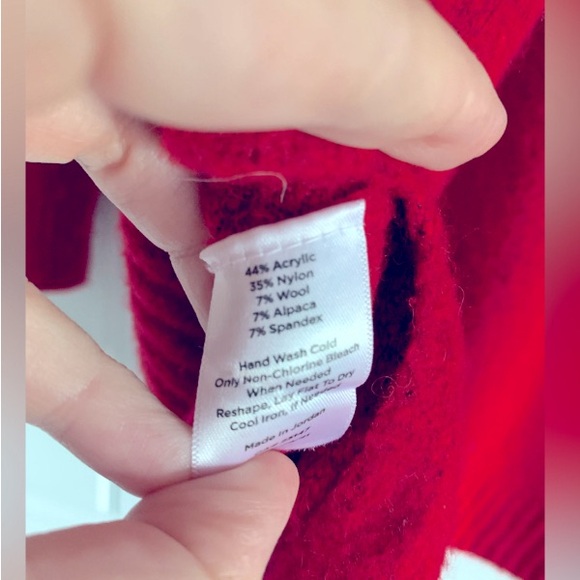 Talbots Jewel Button Cardigan Women’s M Red V-Neck Wool Alpaca Stretch - Picture 5 of 5